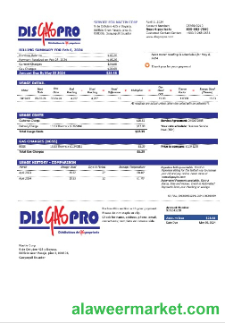 Ecuador Disgaspro gas business utility bill template in Word and pdf formats